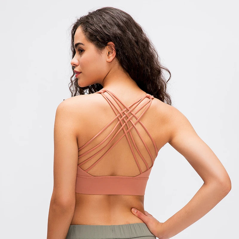 Summer Crossed Beauty-Back Yoga Bra