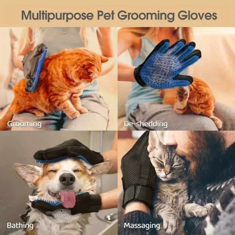 2-in-1 Pet Grooming Glove – Hair Removal & Massage”