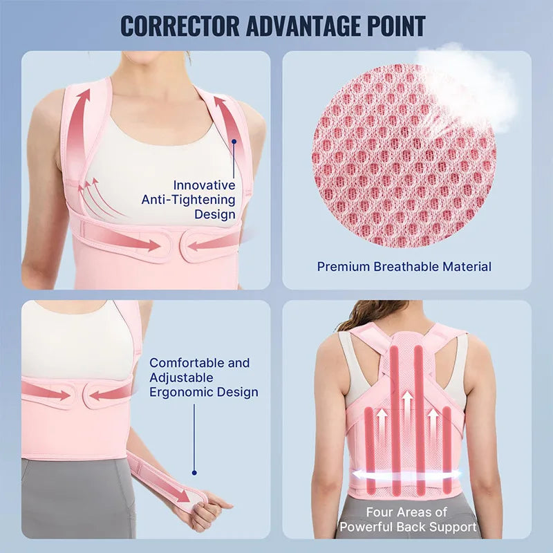 Adjustable Back Brace & Posture Corrector