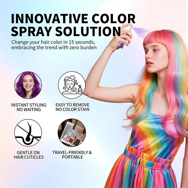 Temporary Hair Color Spray – Instant DIY Styling (30ml)