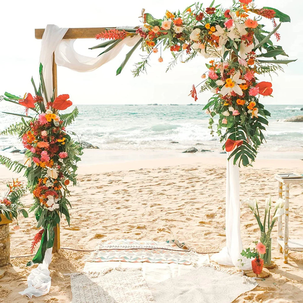 10x10ft Wooden Wedding Backdrop Arch Stand Garden Flowers Frame for Party,Anniversary,Bridal Shower
