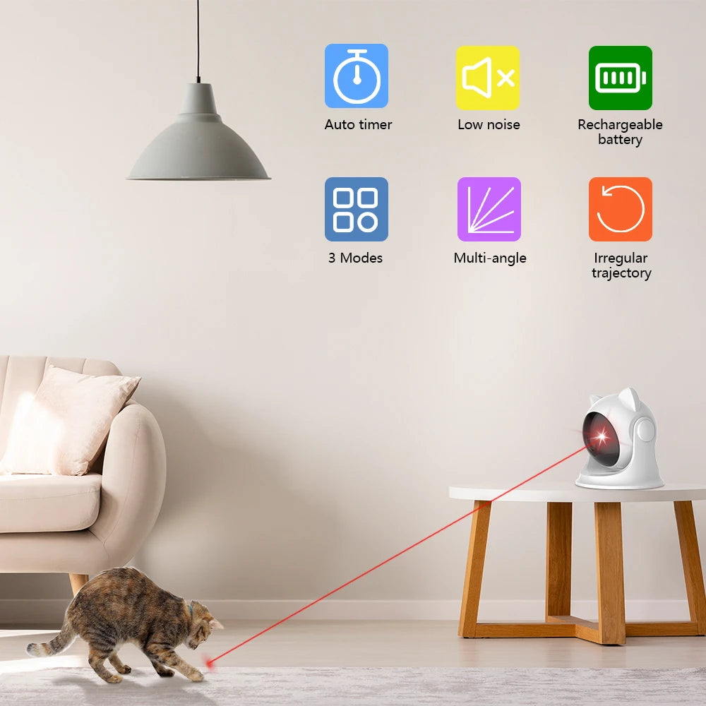 (Copy) Automatic Cat Laser Toy – Rechargeable Interactive Toy with Random Motion, Slow & Fast Mode