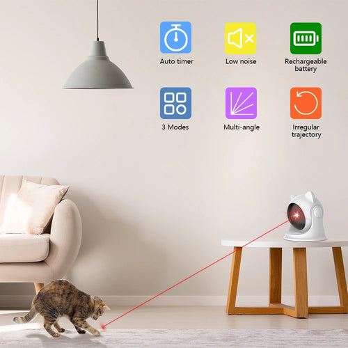 (Copy) Automatic Cat Laser Toy – Rechargeable Interactive Toy with Random Motion, Slow & Fast Mode