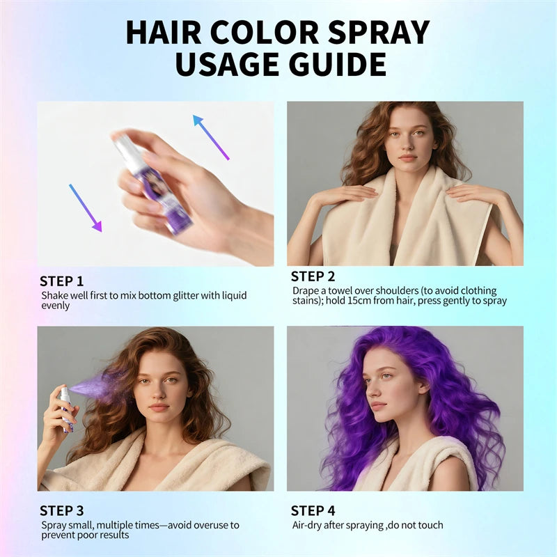 Temporary Hair Color Spray – Instant DIY Styling (30ml)